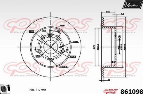 Maxtech 861098.0060 - Спирачен диск vvparts.bg