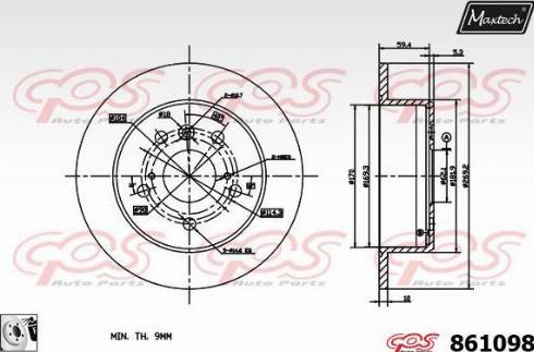 Maxtech 861098.0080 - Спирачен диск vvparts.bg