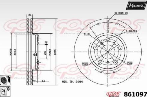 Maxtech 861097.6060 - Спирачен диск vvparts.bg