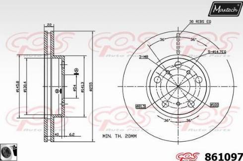 Maxtech 861097.0060 - Спирачен диск vvparts.bg