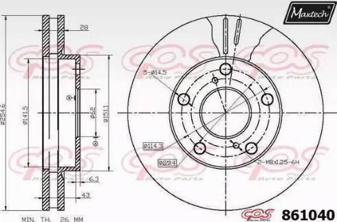 Maxtech 861040.6060 - Спирачен диск vvparts.bg