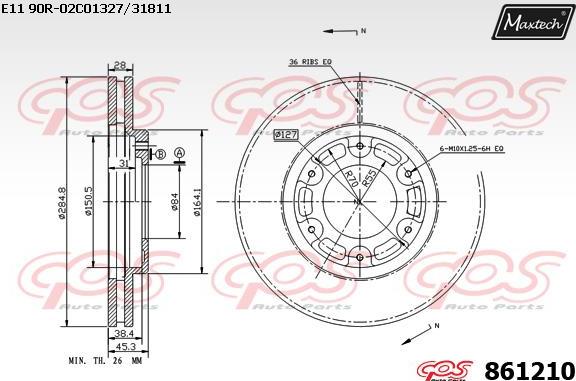 Maxtech 861040 - Спирачен диск vvparts.bg