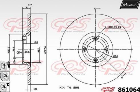 Maxtech 861064.6980 - Спирачен диск vvparts.bg