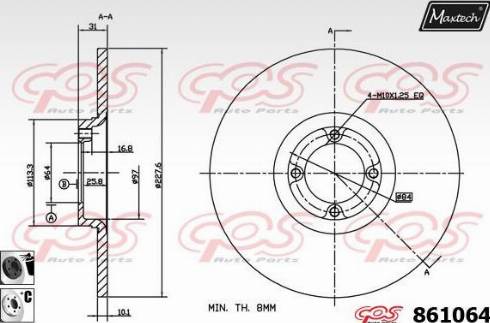 Maxtech 861064.6060 - Спирачен диск vvparts.bg