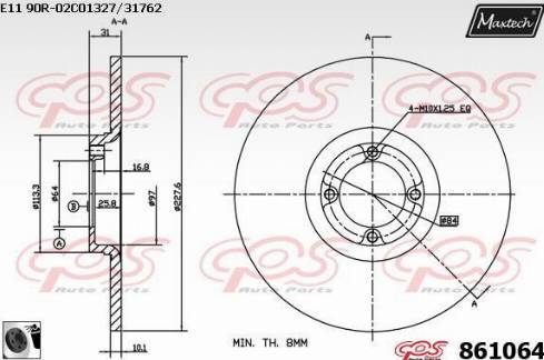 Maxtech 861064.0060 - Спирачен диск vvparts.bg