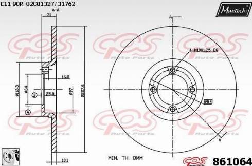 Maxtech 861064.0080 - Спирачен диск vvparts.bg