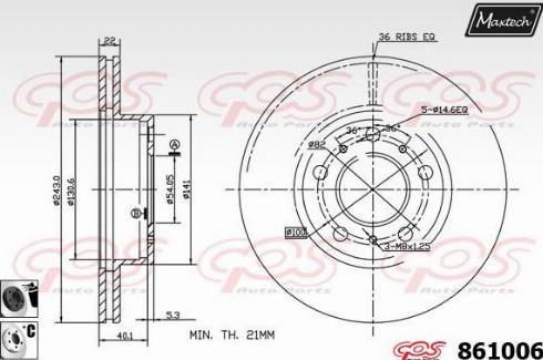 Maxtech 861006.6060 - Спирачен диск vvparts.bg