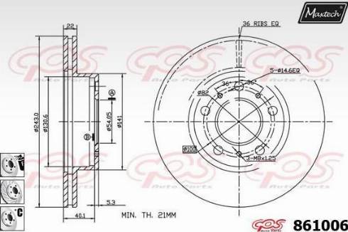 Maxtech 861006.6880 - Спирачен диск vvparts.bg