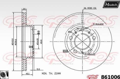 Maxtech 861006.0060 - Спирачен диск vvparts.bg