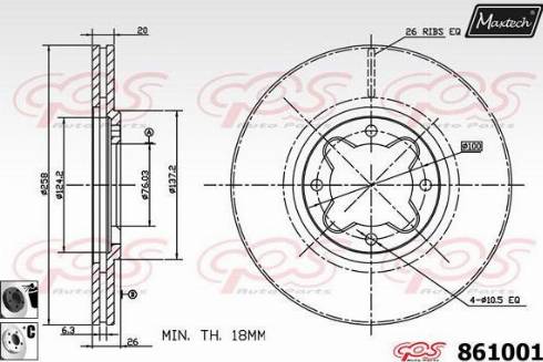 Maxtech 861001.6060 - Спирачен диск vvparts.bg