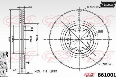 Maxtech 861001.6880 - Спирачен диск vvparts.bg