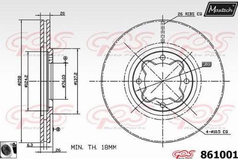 Maxtech 861001.0060 - Спирачен диск vvparts.bg