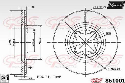 Maxtech 861001.0080 - Спирачен диск vvparts.bg