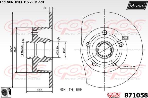 Maxtech 861001 - Спирачен диск vvparts.bg