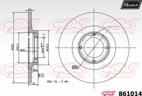 Maxtech 861014.0000 - Спирачен диск vvparts.bg