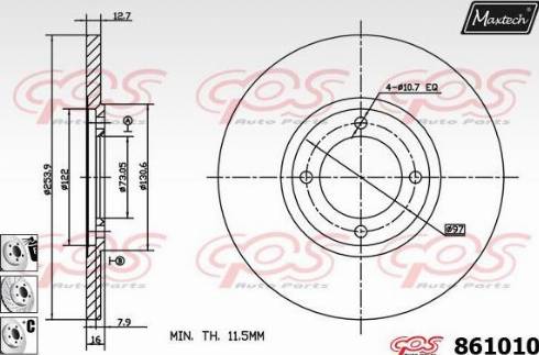 Maxtech 861010.6880 - Спирачен диск vvparts.bg