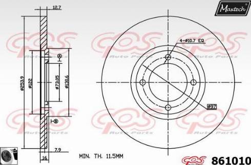 Maxtech 861010.0060 - Спирачен диск vvparts.bg