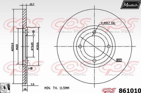 Maxtech 861010.0080 - Спирачен диск vvparts.bg