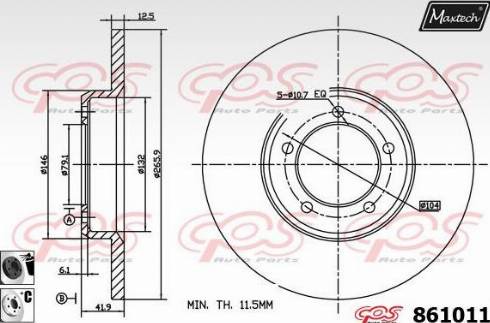 Maxtech 861011.6060 - Спирачен диск vvparts.bg