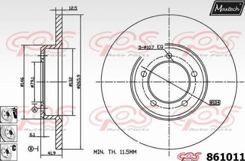 Maxtech 861011.6880 - Спирачен диск vvparts.bg