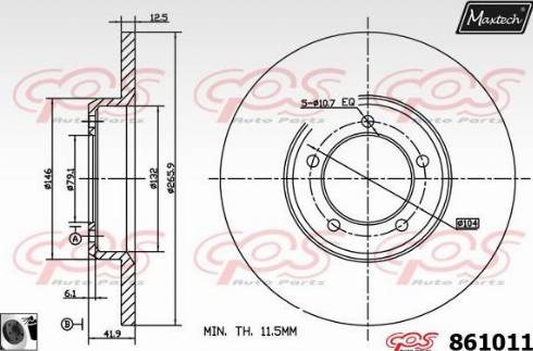 Maxtech 861011.0060 - Спирачен диск vvparts.bg