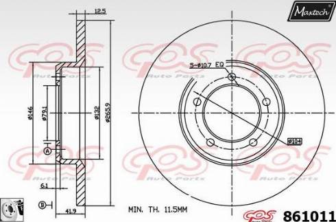 Maxtech 861011.0080 - Спирачен диск vvparts.bg