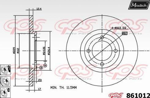 Maxtech 861012.6980 - Спирачен диск vvparts.bg