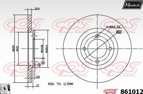 Maxtech 861012.0080 - Спирачен диск vvparts.bg