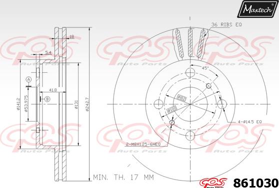 Maxtech 861012 - Спирачен диск vvparts.bg