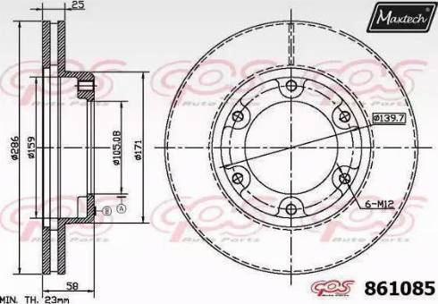 Maxtech 861085.0000 - Спирачен диск vvparts.bg