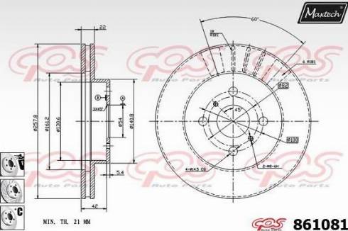 Maxtech 861081.6880 - Спирачен диск vvparts.bg