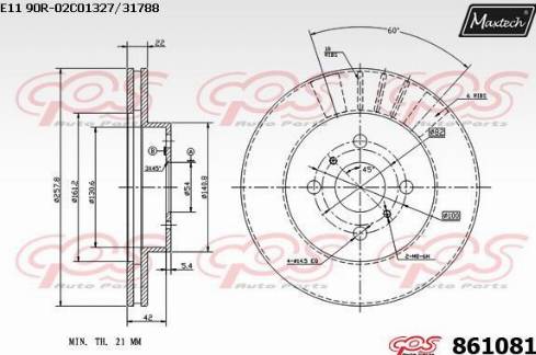 Maxtech 861081.0000 - Спирачен диск vvparts.bg