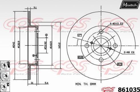 Maxtech 861035.6880 - Спирачен диск vvparts.bg