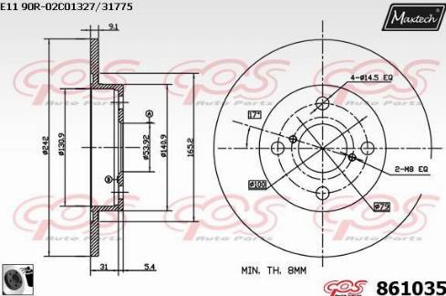 Maxtech 861035.0060 - Спирачен диск vvparts.bg