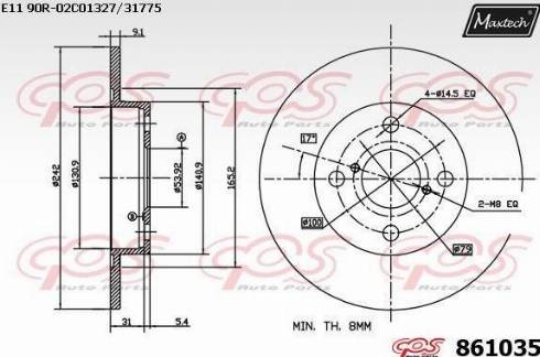 Maxtech 861035.0000 - Спирачен диск vvparts.bg