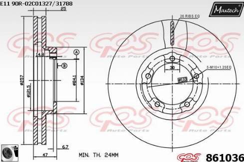 Maxtech 861036.0060 - Спирачен диск vvparts.bg