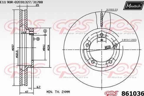 Maxtech 861036.0000 - Спирачен диск vvparts.bg