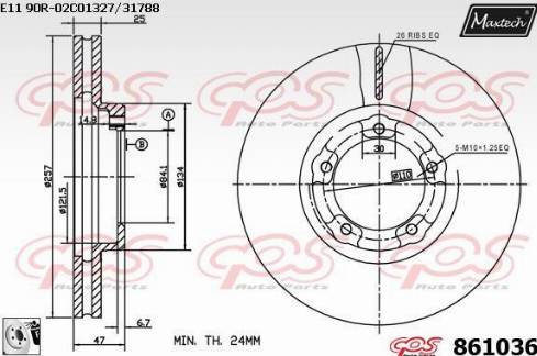 Maxtech 861036.0080 - Спирачен диск vvparts.bg