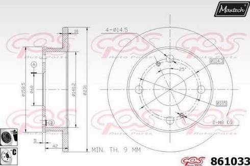 Maxtech 861033.6060 - Спирачен диск vvparts.bg