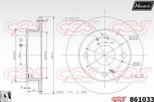 Maxtech 861033.0080 - Спирачен диск vvparts.bg