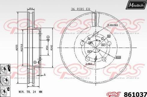 Maxtech 861037.6980 - Спирачен диск vvparts.bg