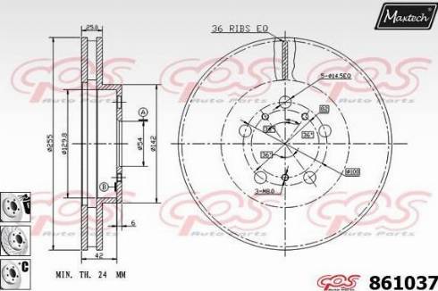 Maxtech 861037.6880 - Спирачен диск vvparts.bg