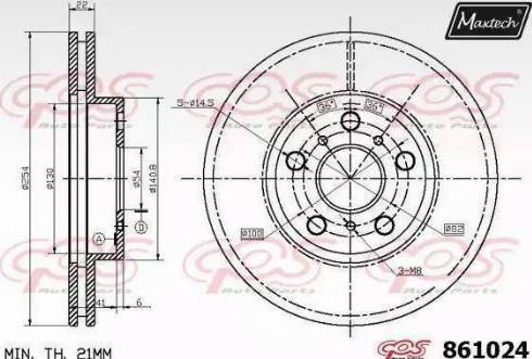 Maxtech 861024.6060 - Спирачен диск vvparts.bg