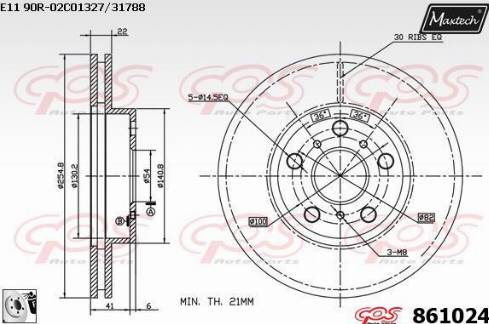 Maxtech 861024.0080 - Спирачен диск vvparts.bg