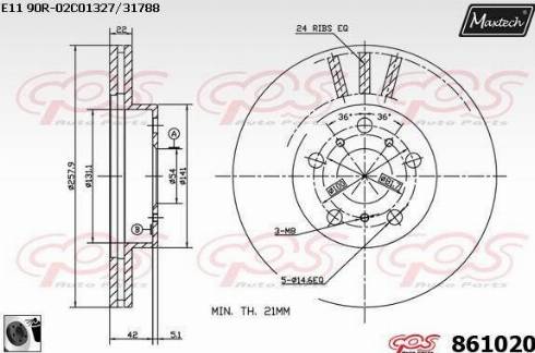 Maxtech 861020.0060 - Спирачен диск vvparts.bg