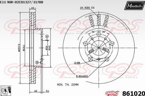 Maxtech 861020.0080 - Спирачен диск vvparts.bg