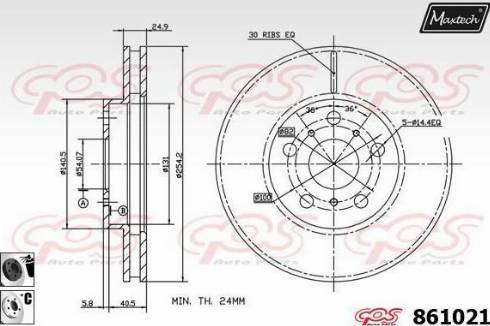 Maxtech 861021.6060 - Спирачен диск vvparts.bg