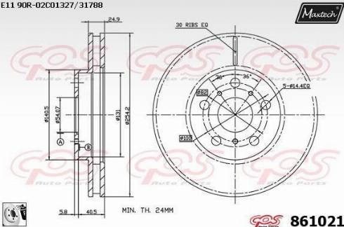 Maxtech 861021.0080 - Спирачен диск vvparts.bg