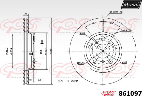 Maxtech 861021 - Спирачен диск vvparts.bg