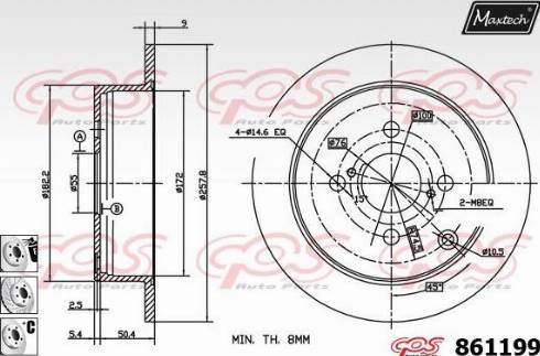 Maxtech 861199.6880 - Спирачен диск vvparts.bg